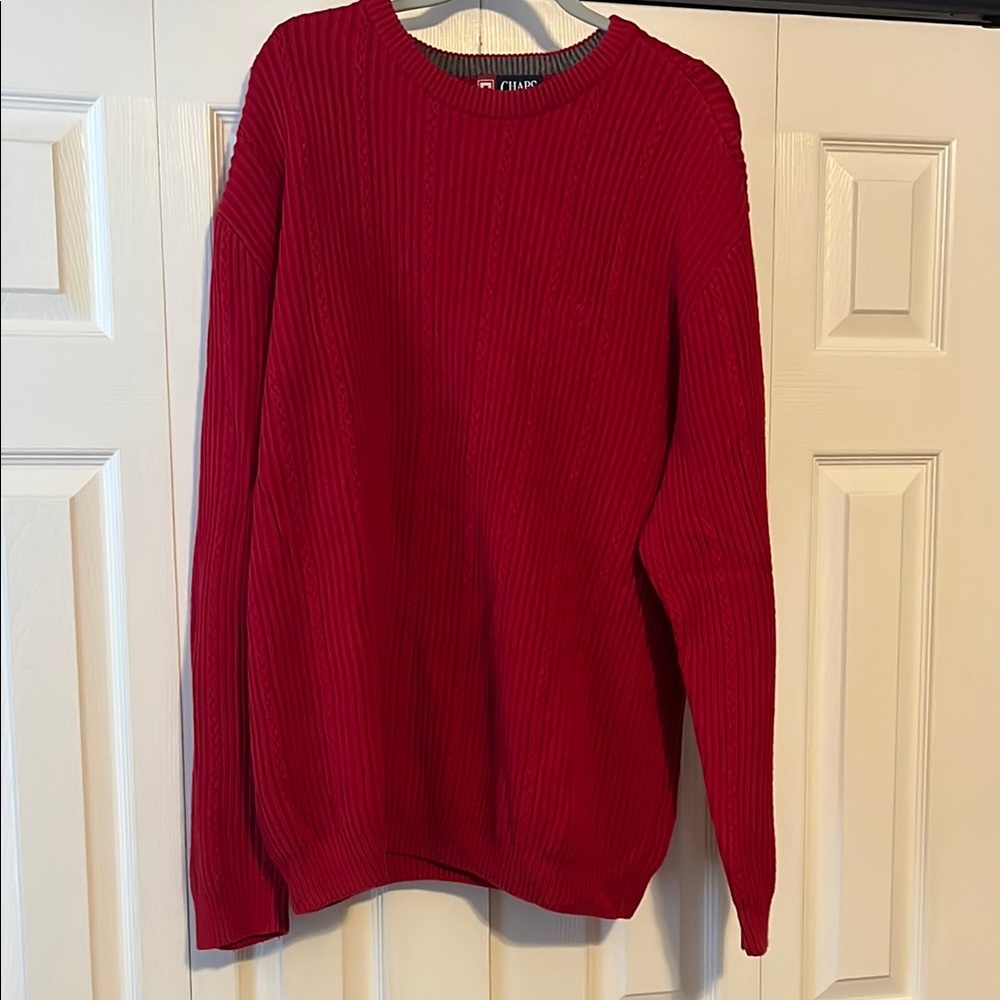Chaps Men's Crewneck Sweater in Vibrant Red